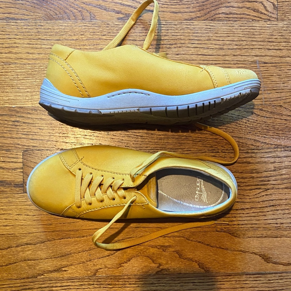 Dansko Yellow Leather Sneakers